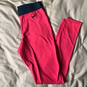 Pink Nike Pro Dry Fit Leggings